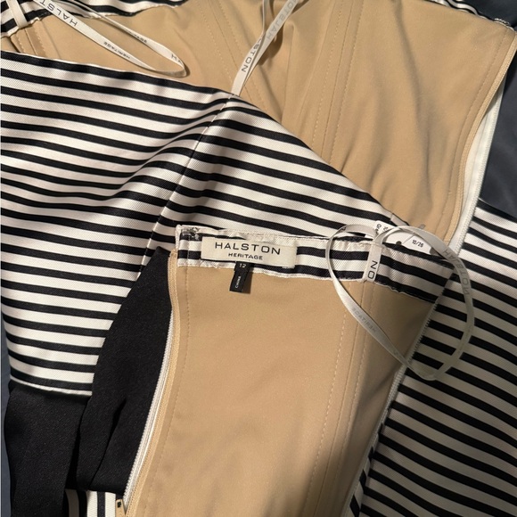 Halston Heritage Black and White Strapless Gown - Picture 2 of 7